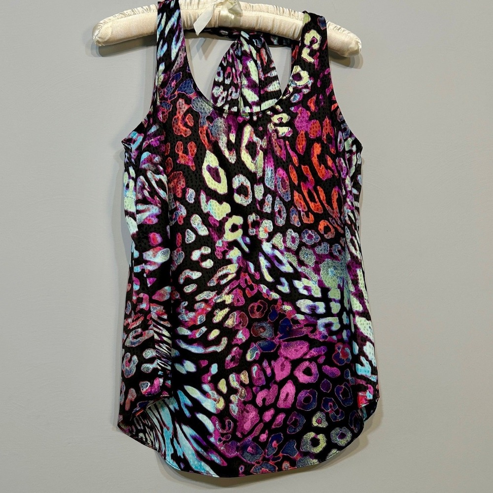 Rachel Rachel Roy Tank Top Womens Small Multi Color Neon Animal Print Excellent